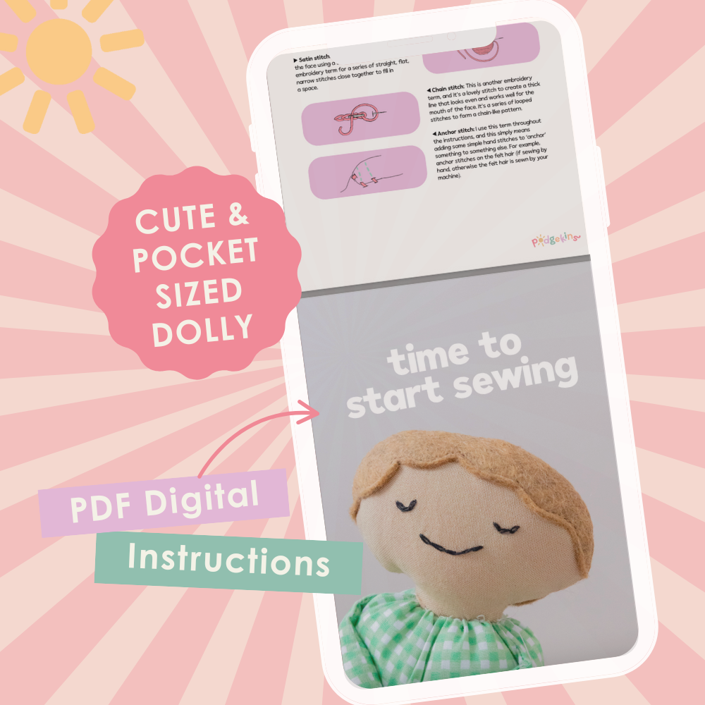 Pocket Podgekins Mini Doll Sewing Pattern