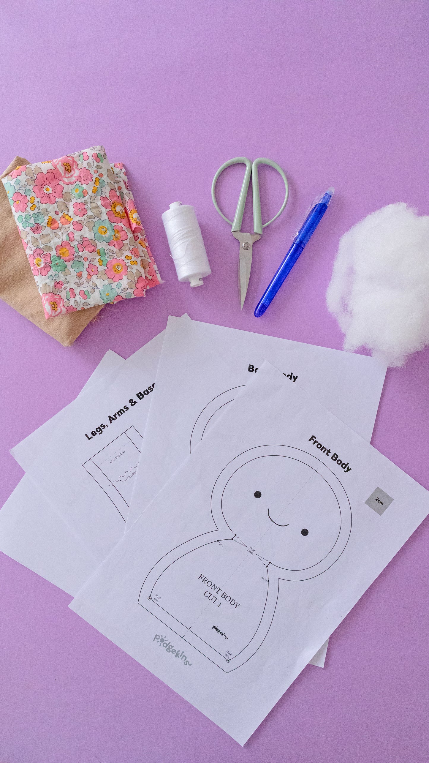 Podgekins Doll Sewing Pattern Dress Version