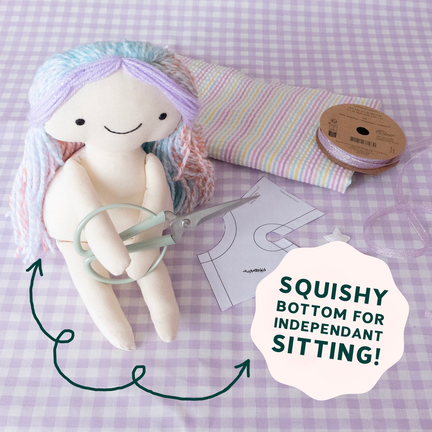 Podgekins Doll Sewing Pattern Dress Version