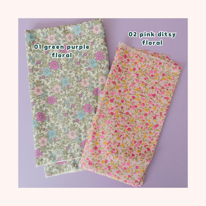 Build your own cloth doll craft kit with DUNGAREES pattern - florals