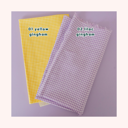 Build your own cloth doll craft kit with DUNGAREES pattern - GINGHAM